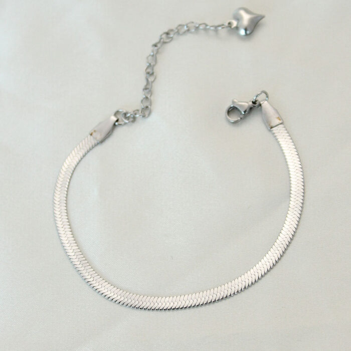 316L Çelik Gümüş Renk İtalyan Zincirli Bileklik