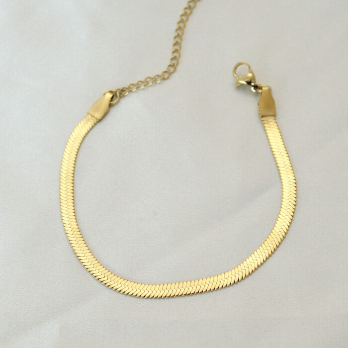 316L Çelik Gold Renk İtalyan Zincirli Bileklik