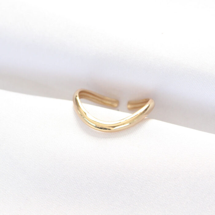 Yassı Gold Renk Ayarlanabilir Yüzük