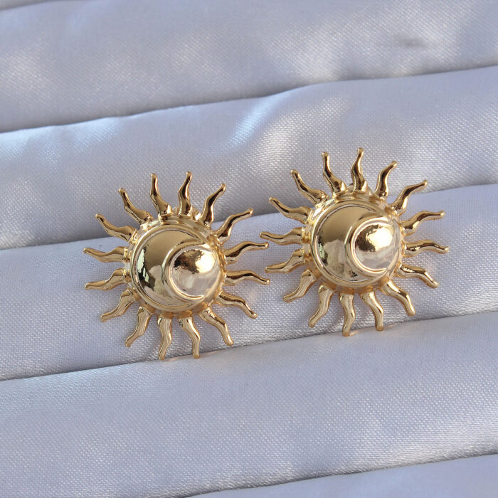 316L Çelik Gold Renk Güneş Model Küpe