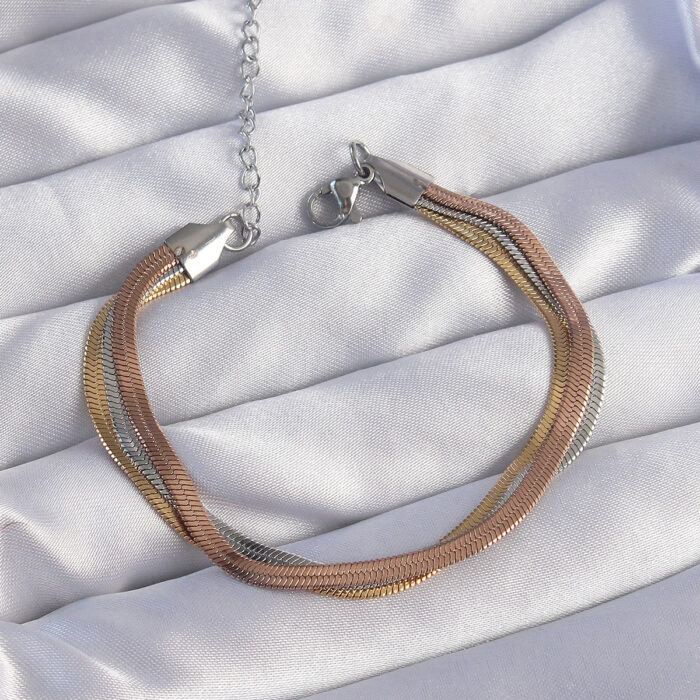 316L Çelik Renkli İtalyan Zincir Model Çoklu Bileklik