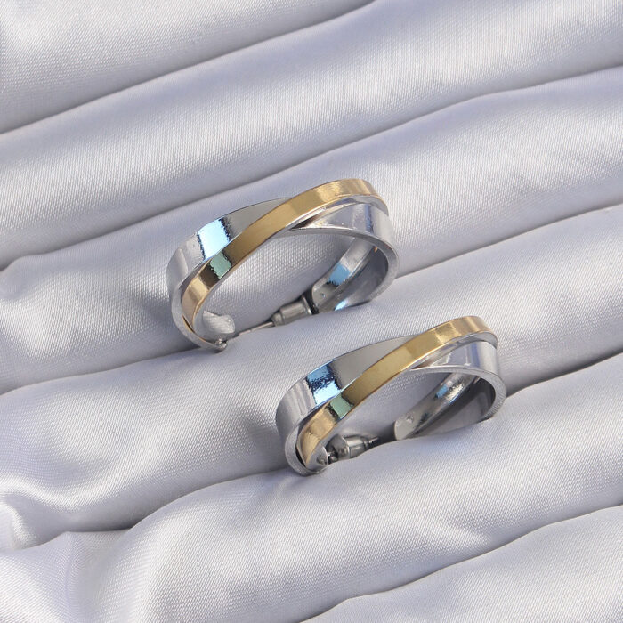 Pirinç Gold Gümüş Renkli Halka Küpe