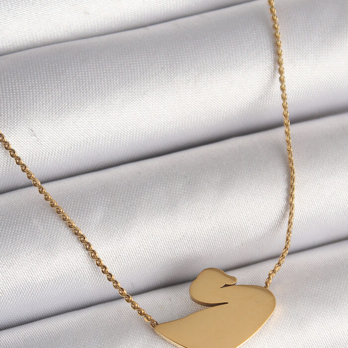 316L Çelik Gold Renk Zincir Kuğu Model Kadın Kolye