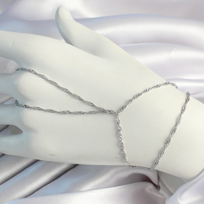 Pirinç Gümüş Renk Esnek Burgu Zincirli Şahmeran