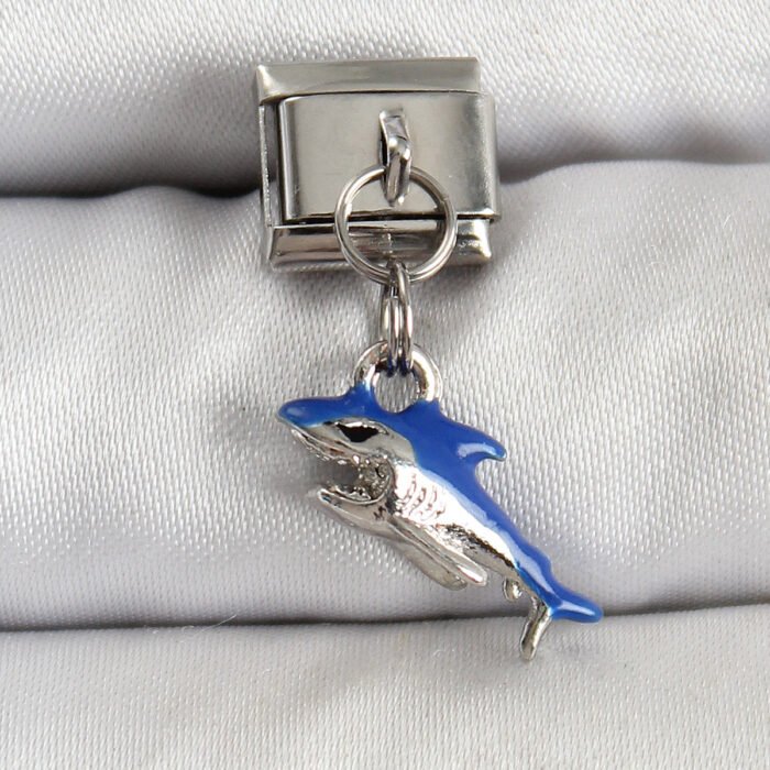 316L Çelik Sallantılı Köpekbalığı Model Gümüş Renk Nomination Charm