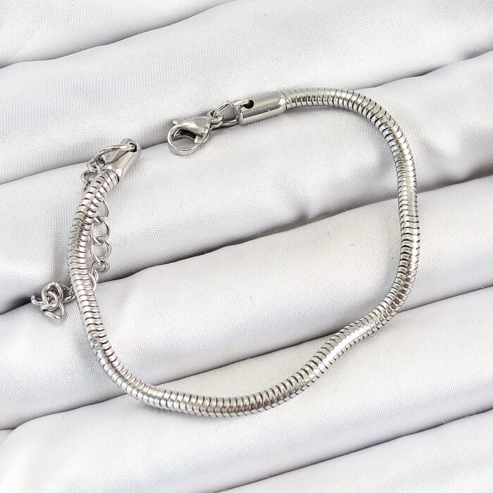 316L Çelik Gümüş Renk Kalın Yılan Zincir Erkek Bileklik
