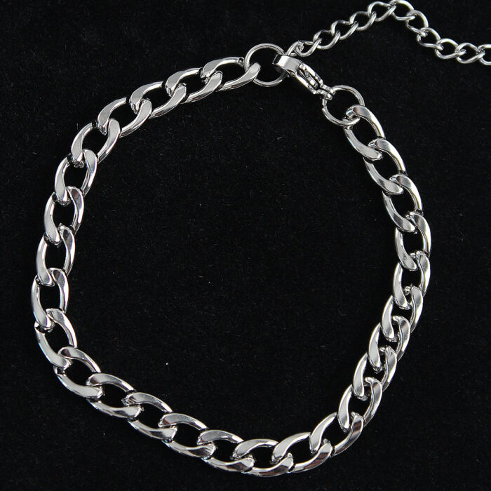 316L Çelik Kalın Klasik Model Gümüş Renk Erkek Bileklik