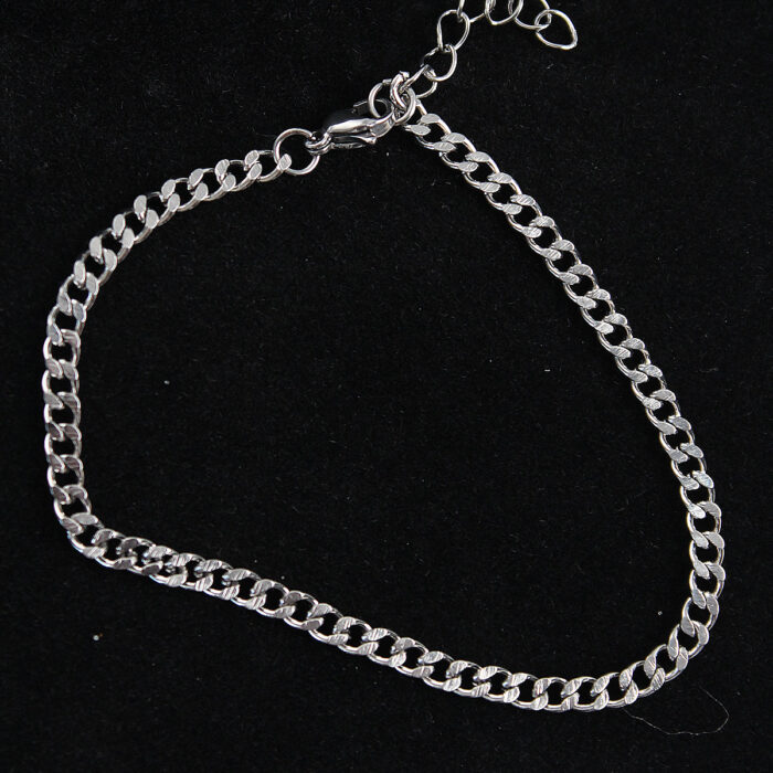 316L Çelik İnce Klasik Model Gümüş Renk Erkek Bileklik