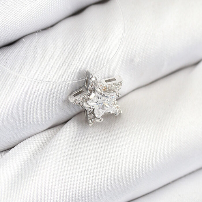 Misineli Yıldız Model Gümüş Renk Hayalet Kolye