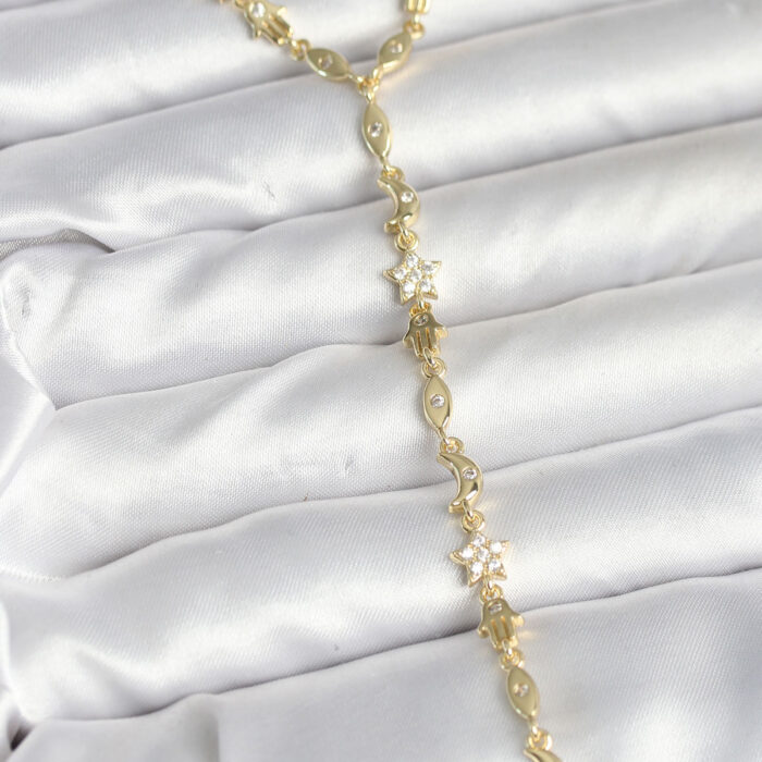 Pirinç Gold Renk Kadın Manifest Kolye